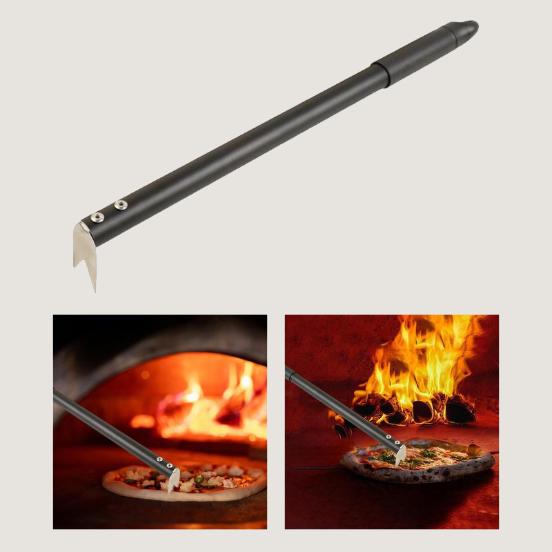 Pizza -Gabel Edelstahl Pizza Flipper Turner 43 cm/16,9 Zoll Langgriff Pizza Spinngabel für Pizza -Ofen/Grill, leicht zu drehen Pizza für Pizza