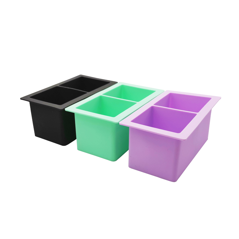 Eiswürfelschale Silikon, 2 Löcher Eiswürfelformen, quadratische Eisschale, Eisform, Eiswürfelschale für den Kühlschrank, große Eisform für Cocktail und Bourbon, Saft, Babynahrung, Gefrierschrank Eiswürfelschale, BPA -frei. Geschenkset
