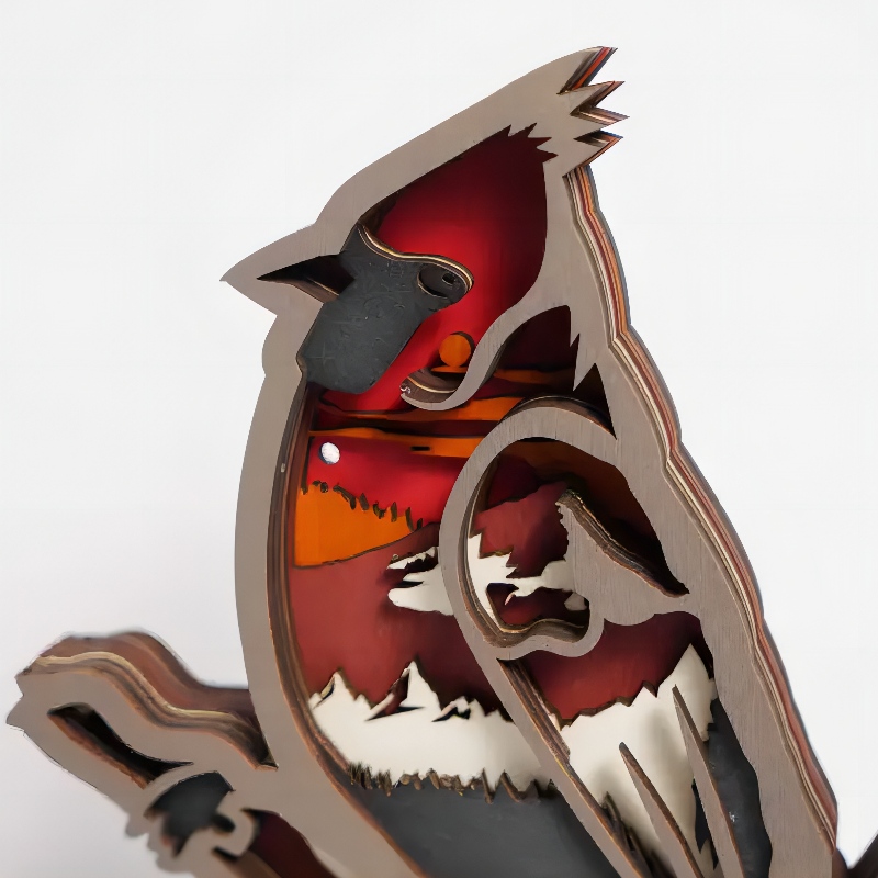 3D -Holzbird -Ornamente