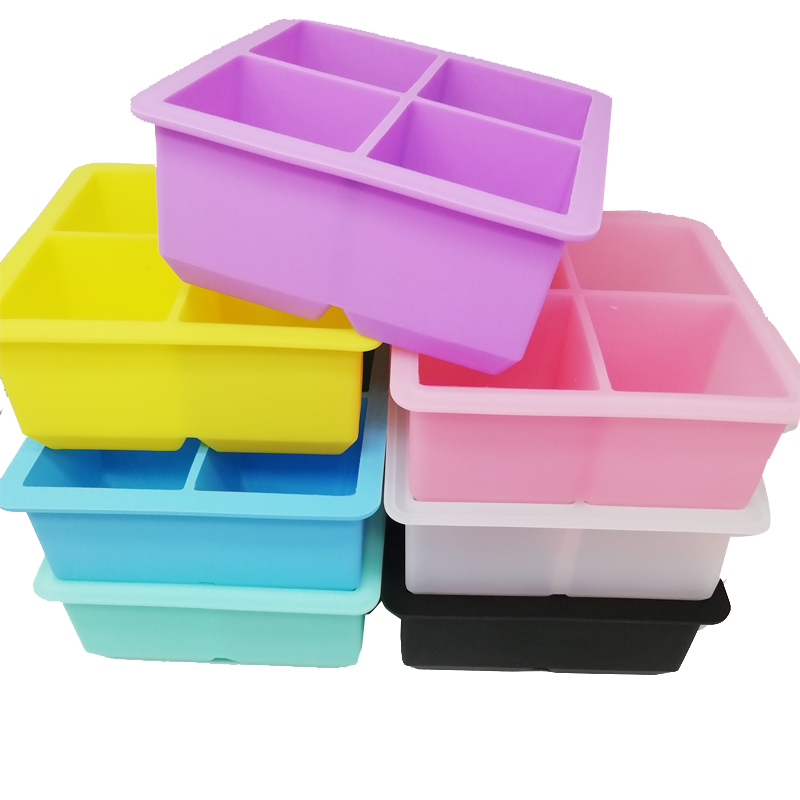 Silikon Eiswürfel -Tablett Combo Round Hockeykugel Kugel Eiswürfelschale (4pcs runde Eiswürfel schwarz)