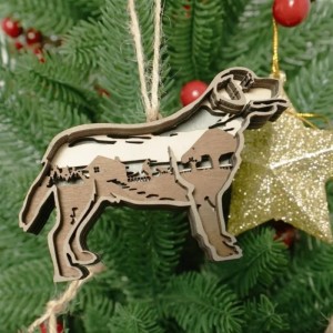 3D -Welpen -Holzartefaktdekoration