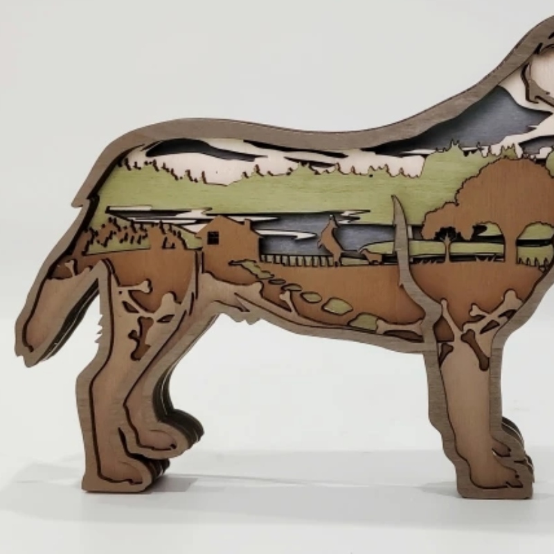 3D Labrador Tier Holzhandwerk Dekoration