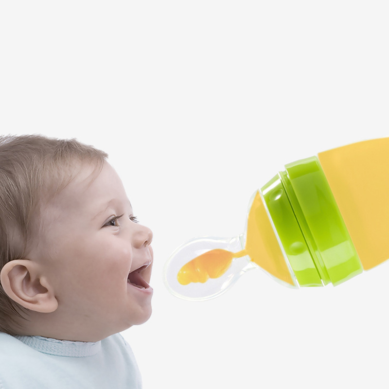 Komplementäre Löffel Silikon Squeeze Löffel Kinder ergänzende Lebensmittelflasche