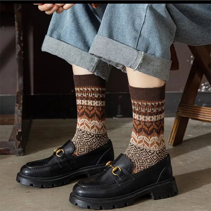 Unisex dicke Crew Winter Wollsocken Outdoor Wanderkissen Terry Socken Merinos Wolle Acryl Mode Socken