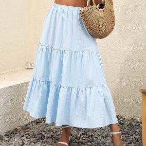 Frauen Sommer Boho Elastic Taille Plisse