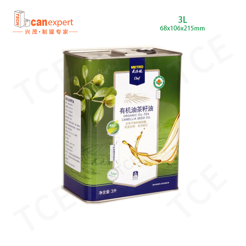 3L -Lebensmittelqualität rechteckige extra jungfräuliche Olivenöldose 2 Liter/litre Rechteck Speiseölverpackung