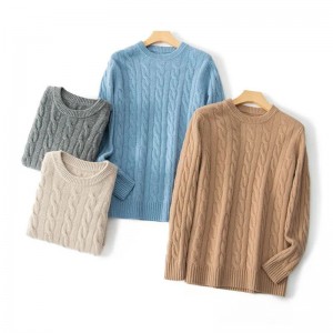 Die runde Nackenkabelblume warm warmes sieben Nadel verdickter Pullover