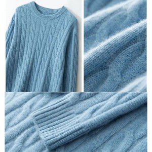 Die runde Nackenkabelblume warm warmes sieben Nadel verdickter Pullover