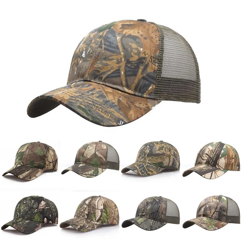 Unisex Camouflage Hut Camo Angeln Baseball Cap Sonnenschutz Schnell trocknende gedruckte Jagdmütze