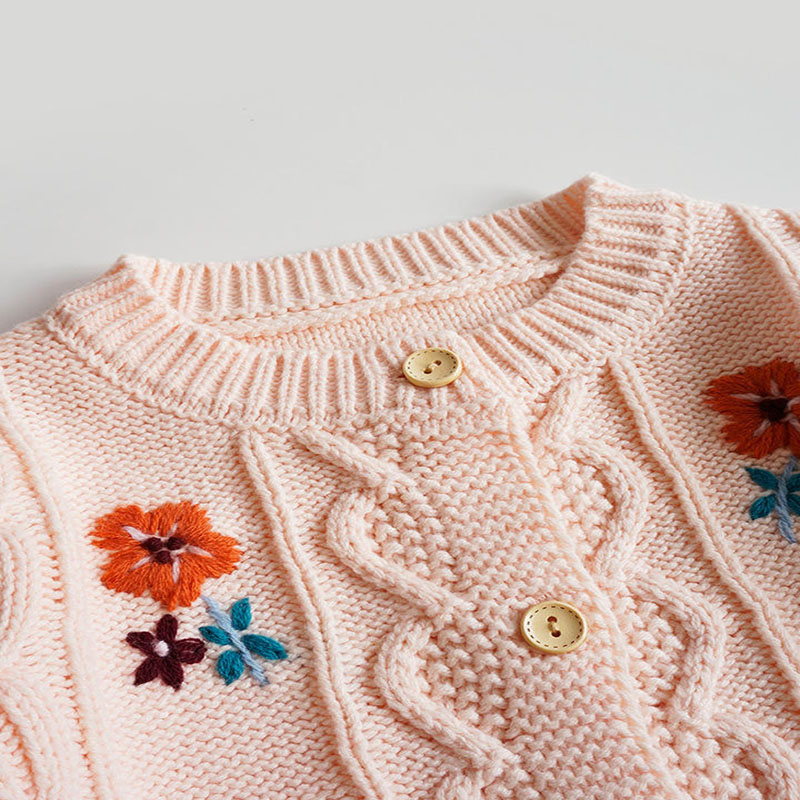 Kinder mit langärmeliger Strickjacke von Kindern reine Handstickerei