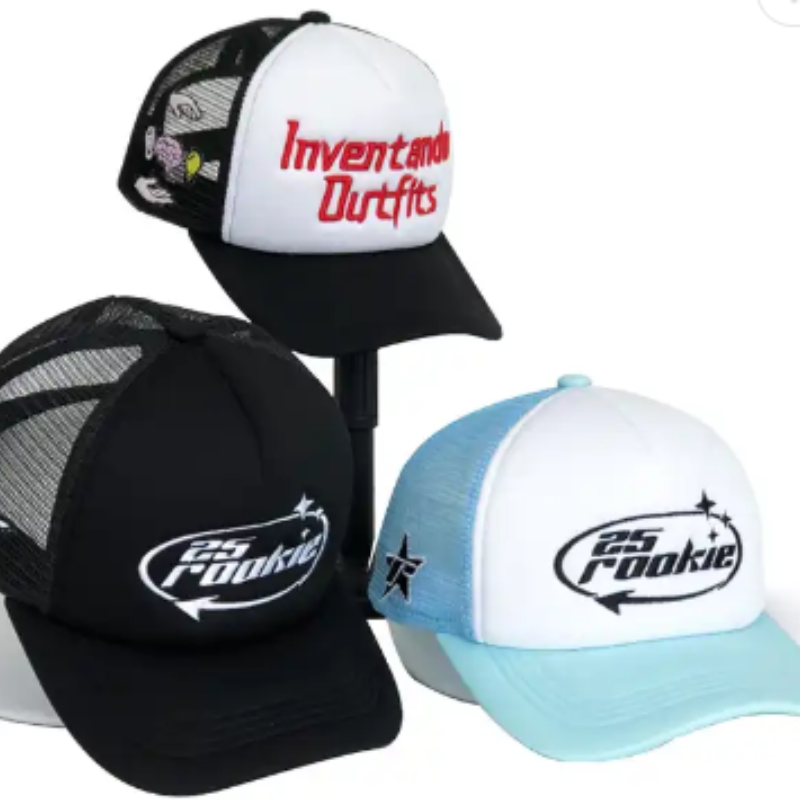 5 Panel benutzerdefinierte 3D Stickerei gedruckte Drucklogo bestickter Stickschaum Puff -Druck Trucker Hüte Mesh Caps Hut Sport Cap
