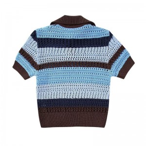 Frauen Frühling Sommermode Jacquard Mesh Strickpullover