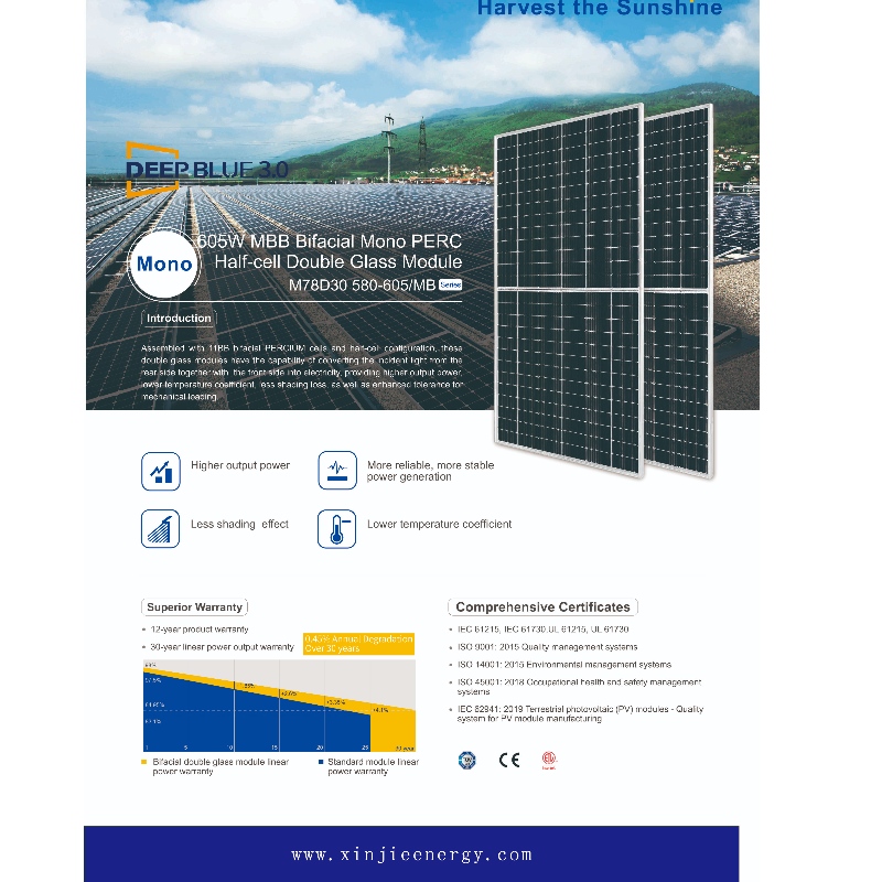 Gute Qualität schöner Preis 385 Watt -610 Watt Solarmodule System Doppelseiten Doppelgläser