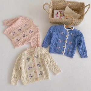 Kinder Baby Pullover Kragen Stricker Strickjacke Baby Pullover Mantel Mädchen Strickjacken Herbst Winterpullover