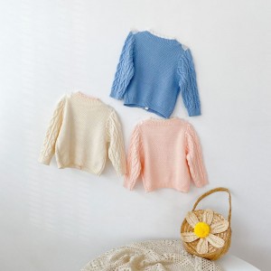 Kinder Baby Pullover Kragen Stricker Strickjacke Baby Pullover Mantel Mädchen Strickjacken Herbst Winterpullover