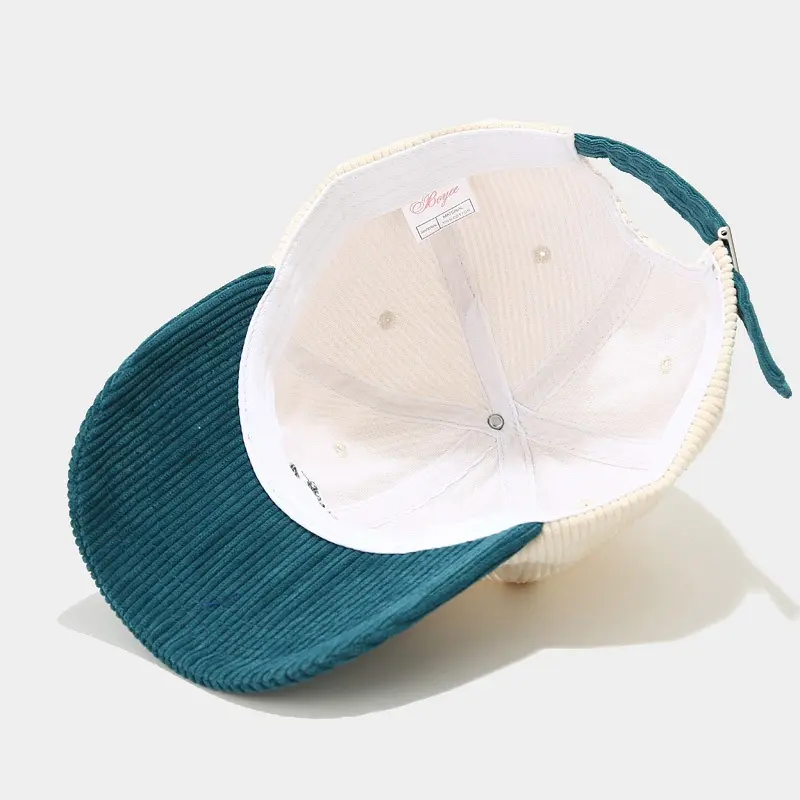 Großhandel Custom Design Stickerei Logo Cordhut Vintage 6 Panel Baseball Hat Fashion Casual Baseball Hüte