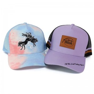 Custom Classic High Quality 5 Panel Erwachsene Baseball -Trucker -Hüte mit Sticklogo, Prägs des Prägs Press