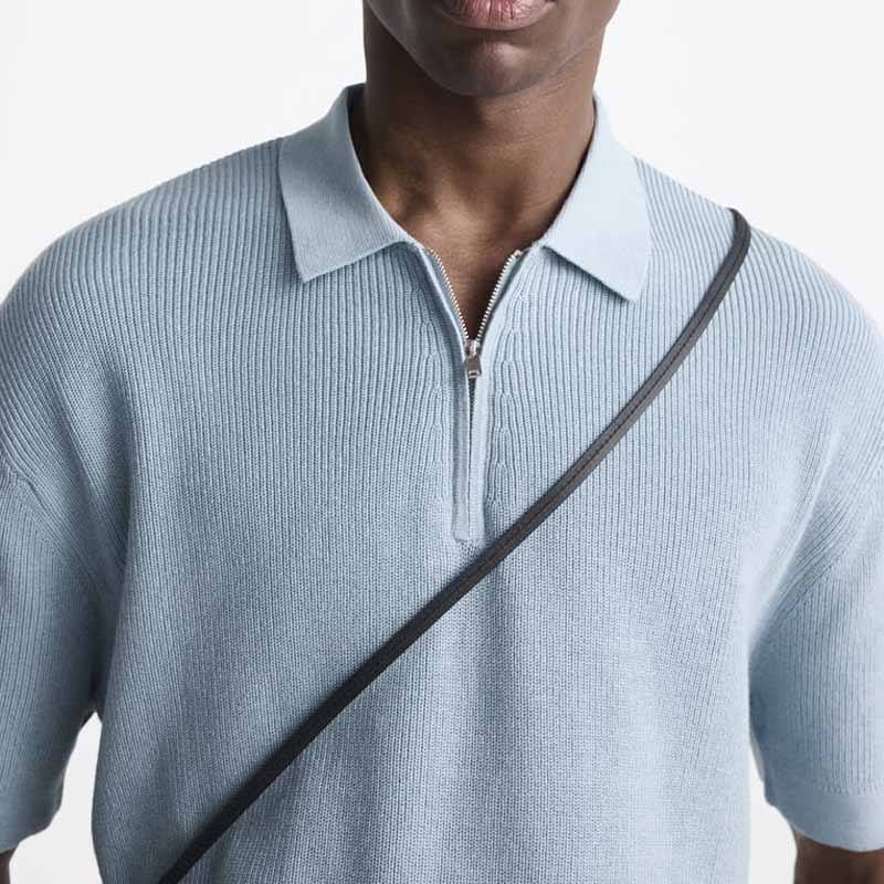 Männer Strickpolo -Hemd hohe Qualität 100% Baumwollgestricke Polokragen Designer