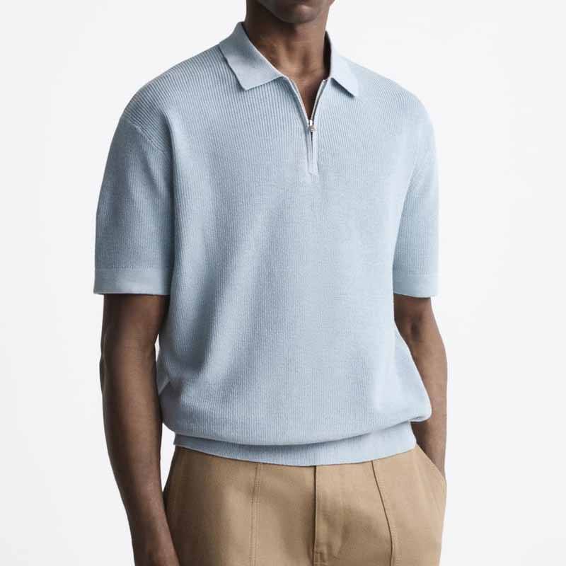 Männer Strickpolo -Hemd hohe Qualität 100% Baumwollgestricke Polokragen Designer