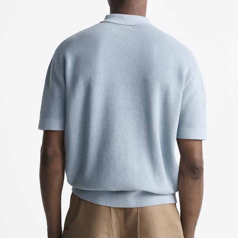 Männer Strickpolo -Hemd hohe Qualität 100% Baumwollgestricke Polokragen Designer