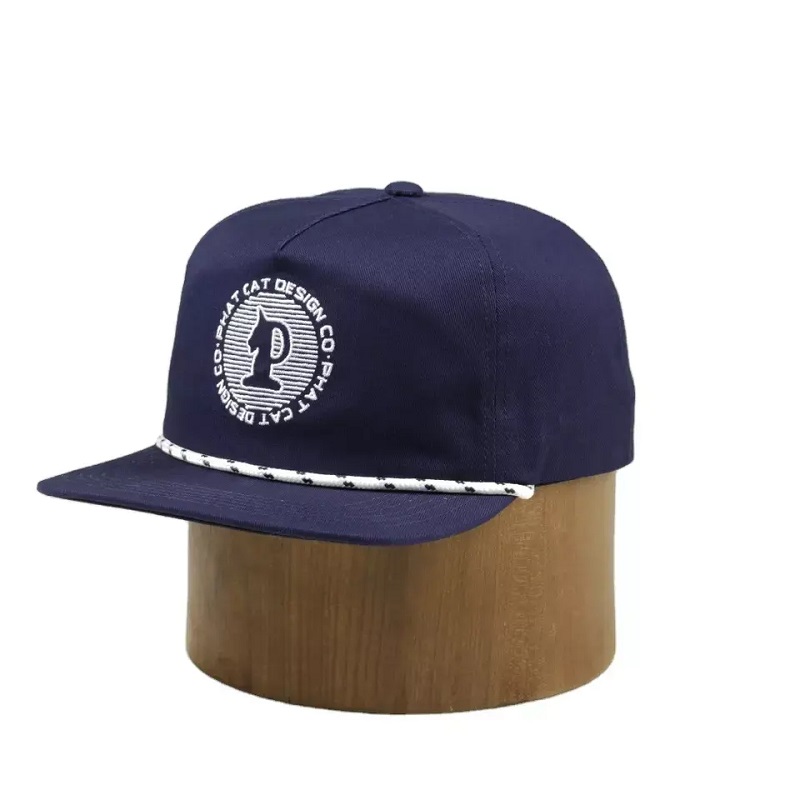Benutzerdefinierte OEM -Design -Logo unstrukturiert 100% Nylon Snapback Cap Hut mit Seil