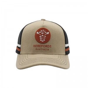 Custom hochkarätige australische Country Trucker Caps, 2 Seitenstreifen -Mesh Trucker Cap, Striped Trucker Ha