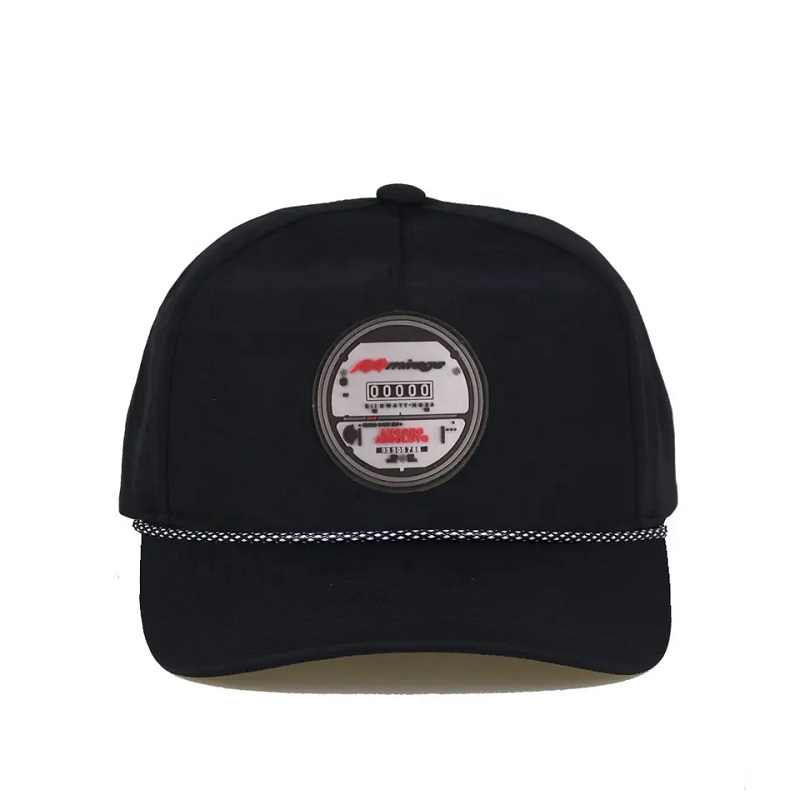 Benutzerdefinierte wasserdichte Lasergeschnittene Loch Perforated Hut 5 Panel Gummi -PVC -Logo -Baseballkappe