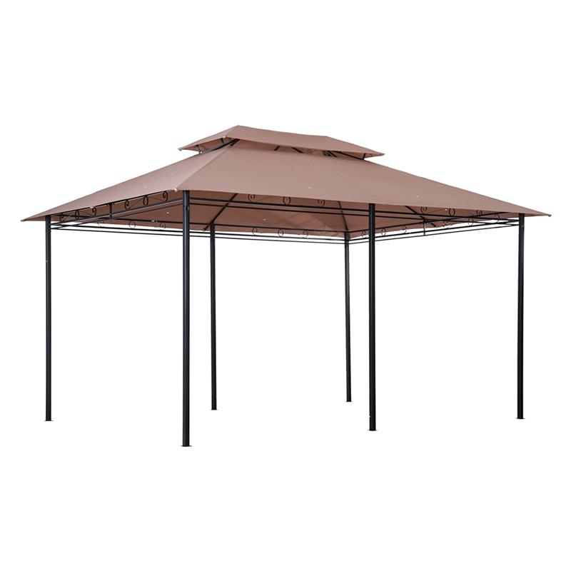 10 \\ 'x 13 \\' Outdoor Soft Top Pergola Pavillon mit Vorhängen, 2-stufiger Stahlrahmen Pavillon für Terrasse, Khaki