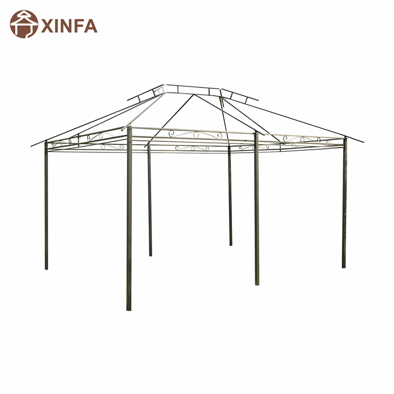 10 \\ 'x 13 \\' Outdoor Soft Top Gavebo Pergola mit Vorhängen, 2-stufiger Stahlrahmen Pavillon für Terrasse, Salbeigrau