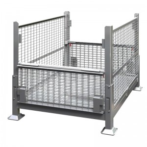 Metalldrahtnetz -Schüttungsbehälter mit halben Tropfentüren - zusammenklappbar