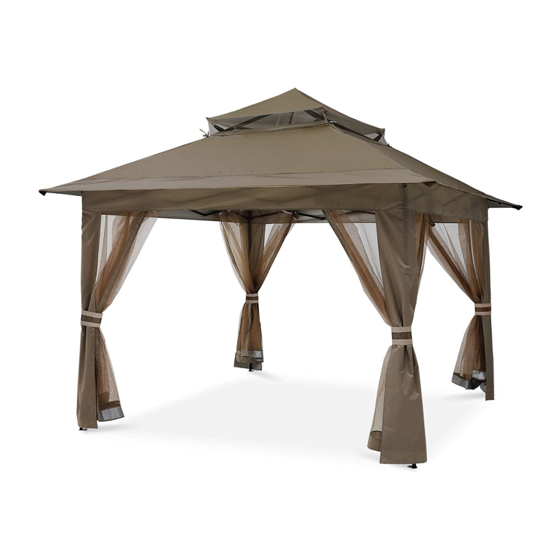 Gartenbedarf Pergola Aluminium Außenpavillon Outdoor -Aktivität mit Moskitonetz, Schokolade