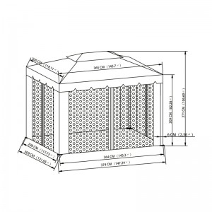 10 ft. X 12 ft. Pavillon -Outdoor -Aktivität mit Moskitonetz, Schokolade