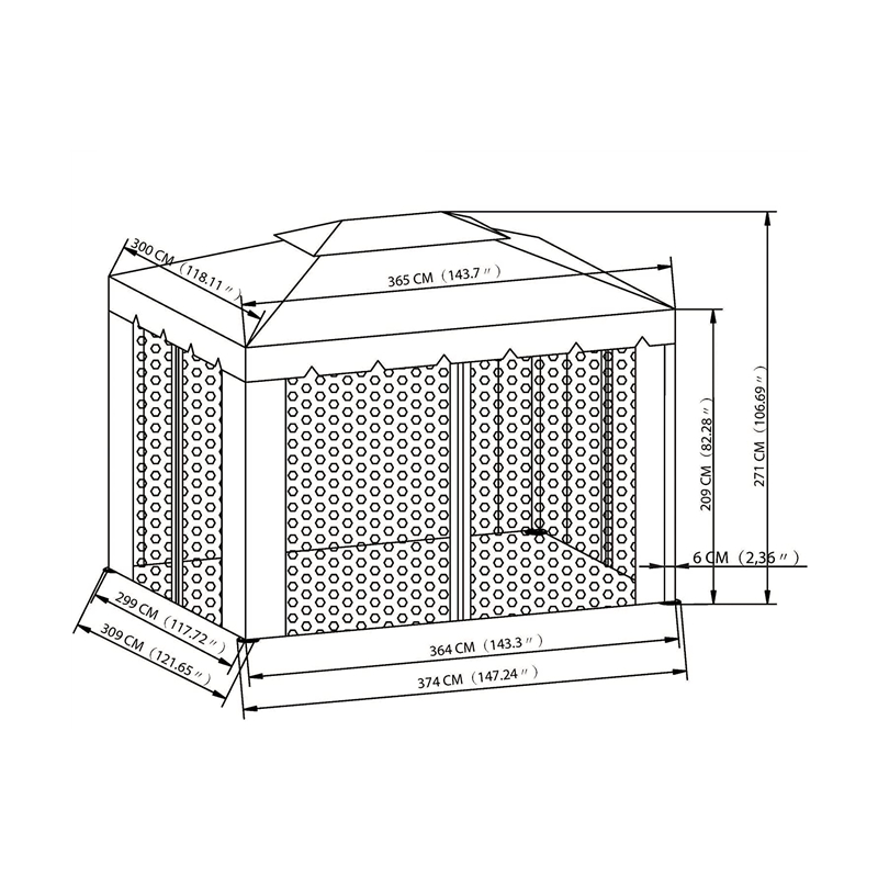 10 ft. X 12 ft. Pavillon -Outdoor -Aktivität mit Moskitonetz, Schokolade