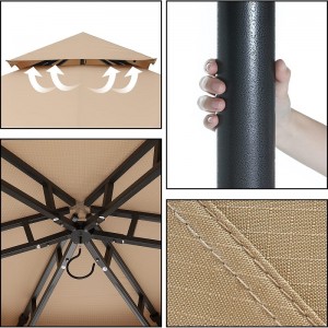 10 \\\\ \'x10 \\\\\' Pavillons für Patios im Freien Hexagonal Pavillebo mit Netz- und Datenschutzvorhängen