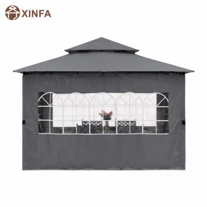10\'x10 \'Outdoor Pavillebo für Terrasse mit Seitenwänden der Kirche, grau