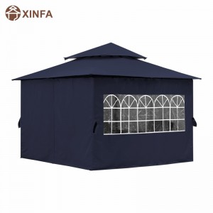 10\'x10 \'Outdoor Pavillebo für Terrasse mit Kirchenfenster Seitenwänden, blau
