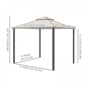 10 \\\\ \'x 10 \\\\\' Outdoor-Terrassenpavillon-Pavillon-Baldachin-Zelt mit Maschen-Seitenwänden, 2-Tier-Baldachin für den Hinterhof, Beige
