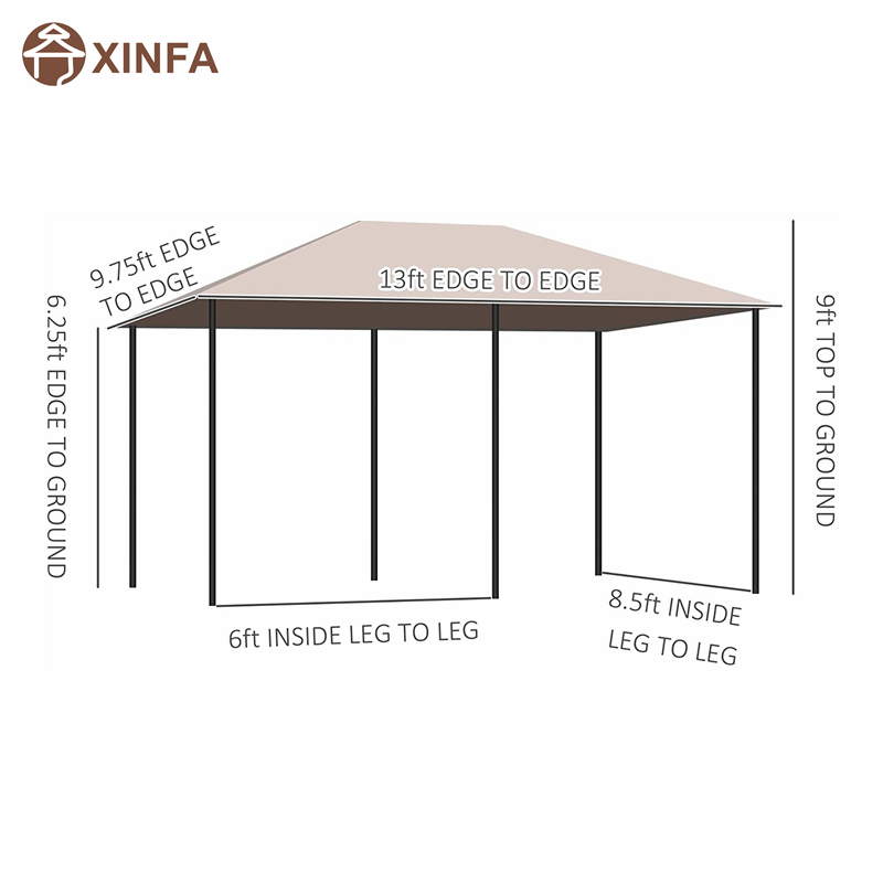 10 \\ 'x 13 \\' Outdoor -Terrasse Pavillon -Baldachin -Tierheim mit 6 abnehmbaren Seitenwänden, Khaki