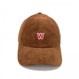 Custom bestickte benutzerdefinierte Cord -Hut mit Lederband, Cordback -Hut/cap Großhandel mit Lederband, Cordback -Hut/cap Großhandel