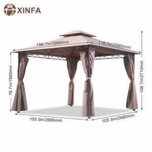 10 \\\\ \'x 13 \\\\\' Pavillon Block Sun Shade Banach, wasserdichtes Zelt mit Vorhängen tragbare faltbare Party -Überdachungen