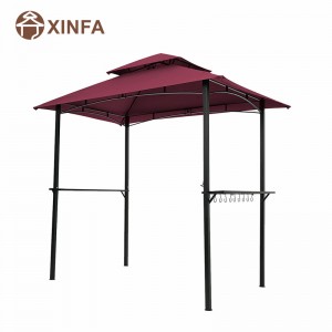 8 \\\\ \'x 5 \\\\\' Canopy Top Grill Pavillon Außen -Terrasse Gazebo -Tierheim mit robustem Stahlrahmen, rot