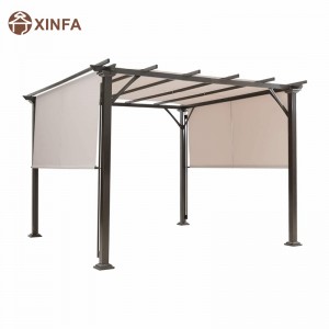 10 \\\\ \'x 10 \\\\\' Outdoor -Pergola, Terrassenmöbel Schattenstruktur, Pergola -Pavillon im Freien mit einziehbaren Baldachinfarben