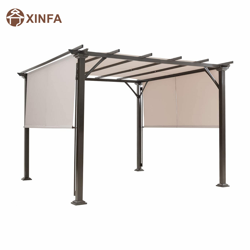 10 \\ 'x 10 \\' Outdoor -Pergola, Terrassenmöbel Schattenstruktur, Pergola -Pavillon im Freien mit einziehbaren Baldachinfarben