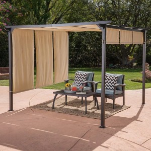 10 \\\\ \'x 10 \\\\\' Outdoor Retractable Pergola Pavillon Tent Home Dione Outdoor Stahl gerahmt, braun