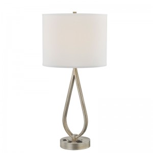 Schlafschreibtischlampe mit antiken silbernen Finish, eine Schreibtischlampe mit einem bequemen Ausgang und einem USB -Anschluss