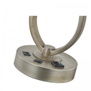 Schlafschreibtischlampe mit antiken silbernen Finish, eine Schreibtischlampe mit einem bequemen Ausgang und einem USB -Anschluss