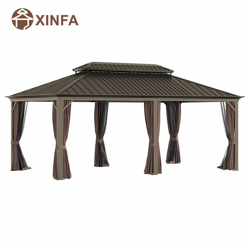 20 \\ 'x 12 \\' Aluminiumrahmen Hardtop -Gavillon -Baldachin mit verzinktem Stahl -Doppeldach