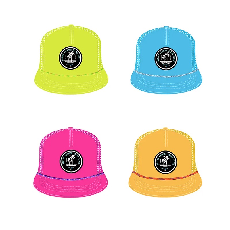 Benutzerdefinierte 5 Panel Gummi -PVC -Logo Luxus -Seilschnappkappe Hip Hop Flat Bim Gorras Laser Cut Loch Perforated Hut