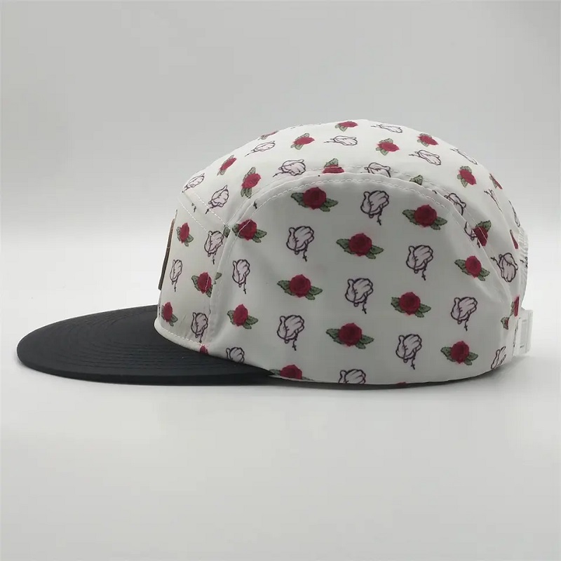 Großhandel 5 Panel Custom Leder Patch Patch Logo Snapback Hats, Polyester Kids Snapback Cap, überall über Druckcamphüte