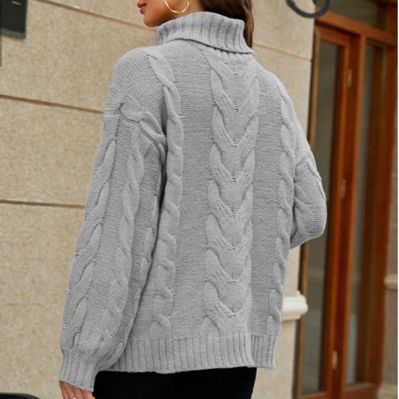 Winter Frauen Mode gestrickter Pullover großer Rollkragenpullover -Pullover